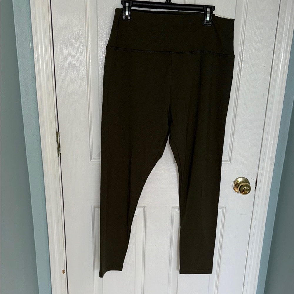 Women's Olive Green High-Waisted Leggings New